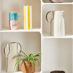 Vase en grès écru et noir h28cm - Lumi