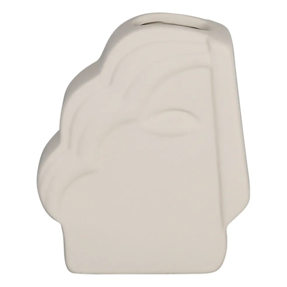 Vase en grès écru h16cm - Greeka