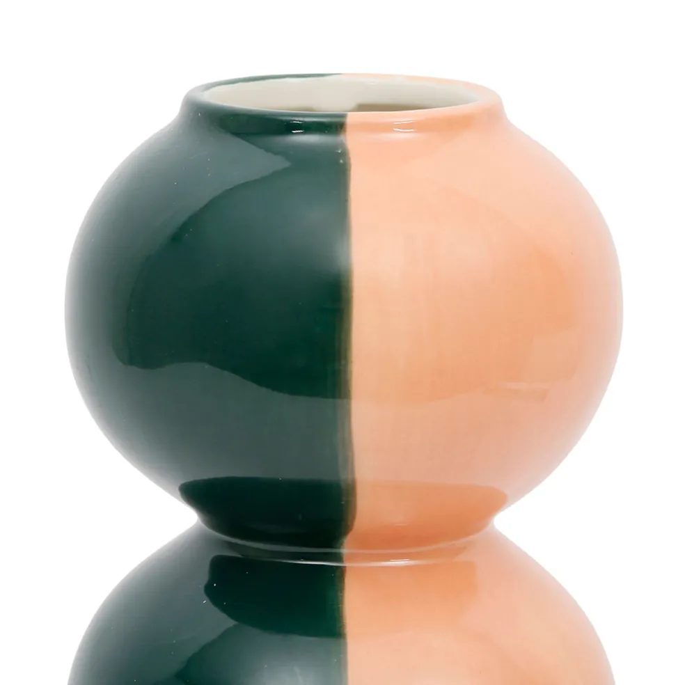 Vase en grès émeraude et corail h29cm - Lumi