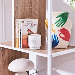 Vase en porcelaine en mains multicolore h23cm - Visage-Arty