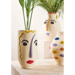 Vase en porcelaine h30cm - Visage Arty