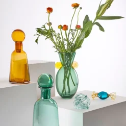 Vase en verre ambre d12xh32cm - Pop'S