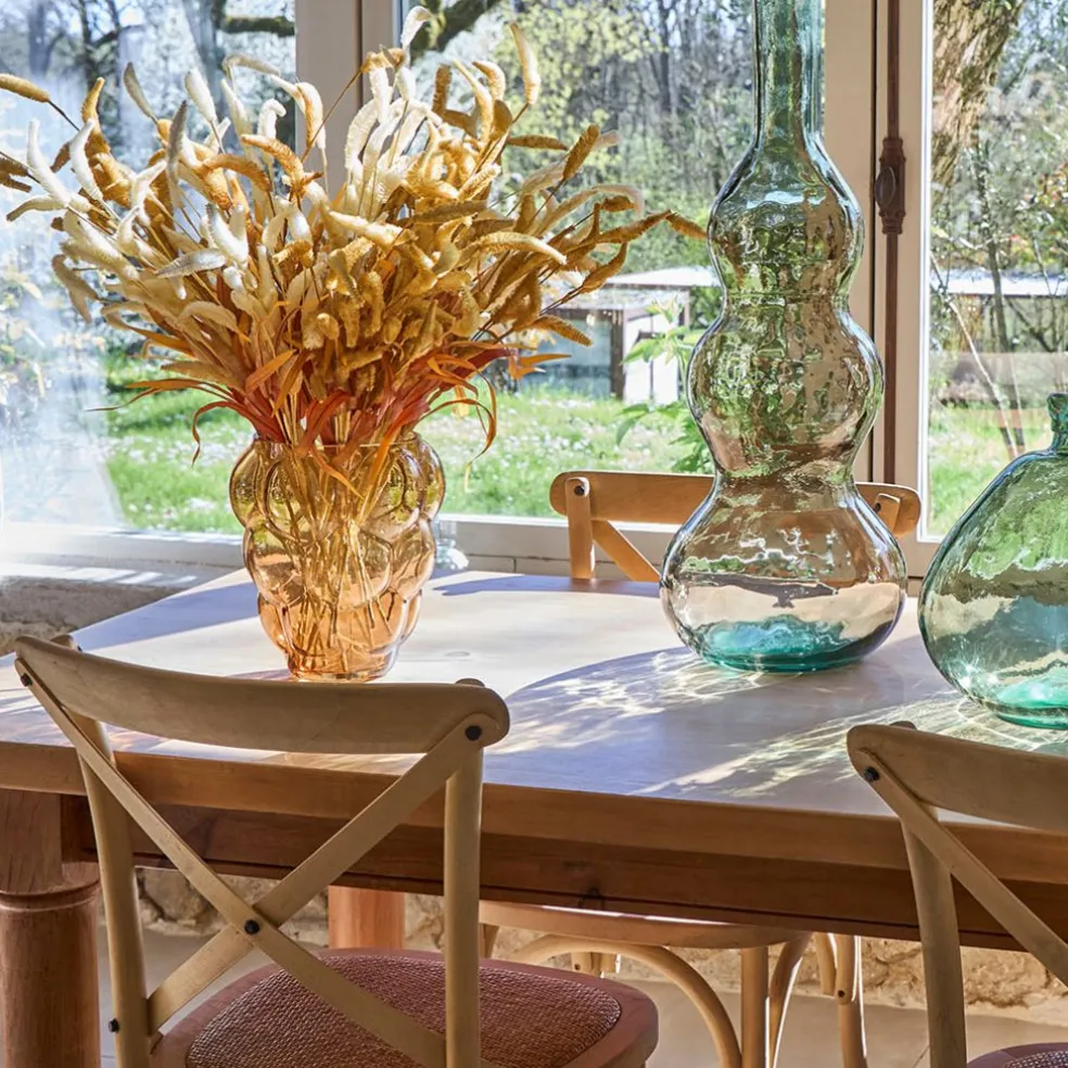 Vase en verre ambre h25cm - Tanri