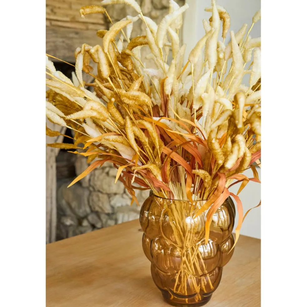 Vase en verre ambre h25cm - Tanri