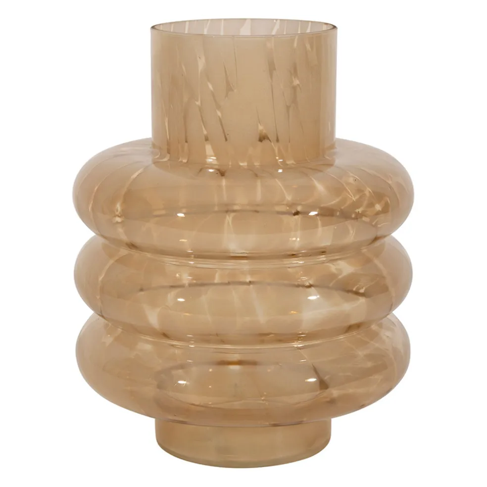 Vase en verre beige h22.5cm - Phoenicea