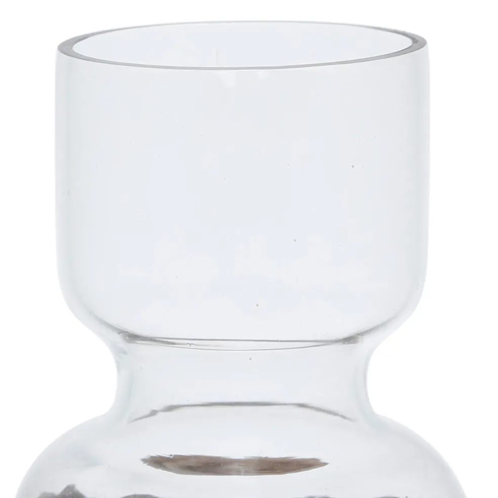 Vase en verre et rotin naturel foncé h33cm - Fantine