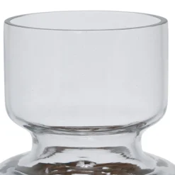 Vase en verre et rotin naturel foncé h26cm - Fantine