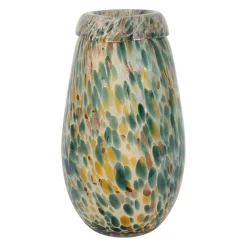 Vase en verre émeraude et doré h31cm - Menorca