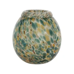 Vase en verre émeraude et doré h23cm - Menorca