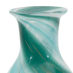 Vase en verre émeraude et doré h32cm - Sablon