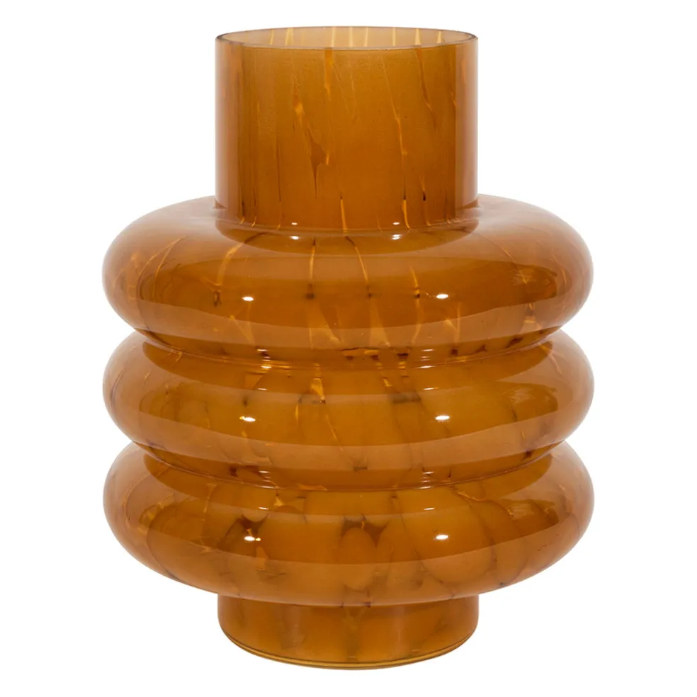 Vase en verre ocre d18xh22.5cm - Phoenicea