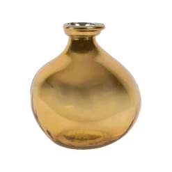 Vase en verre recyclé sablé doré d16cm - Gali