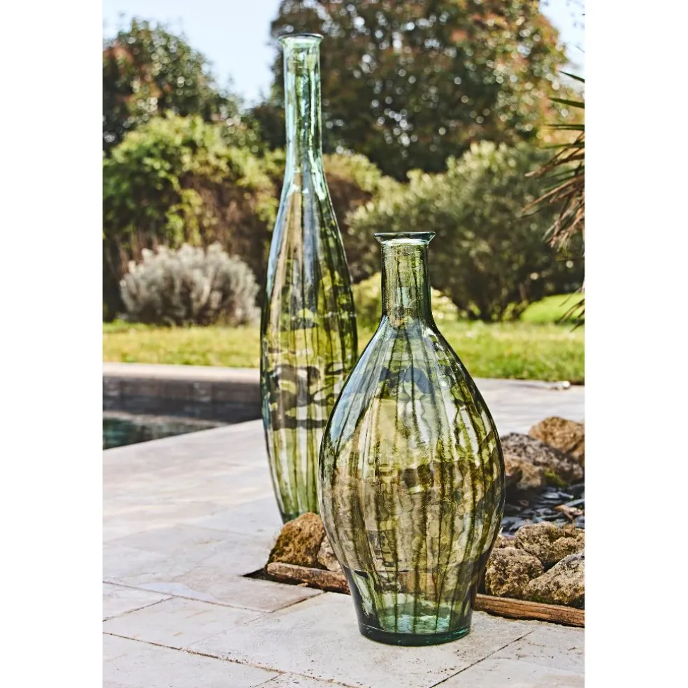 Vase en verre recyclé vert h60cm - Palermo