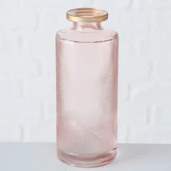 Vase en verre rose et or h13cm - Adore