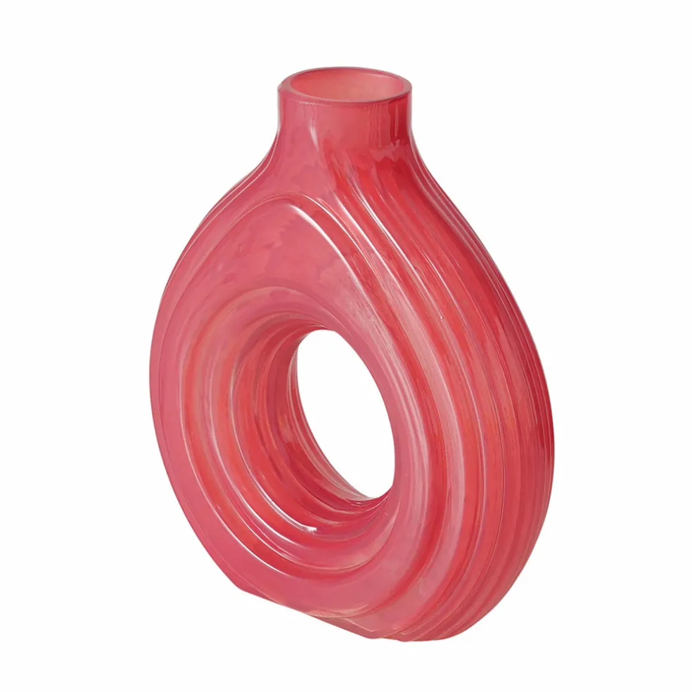 Vase en verre rose h19cm - Tiffy