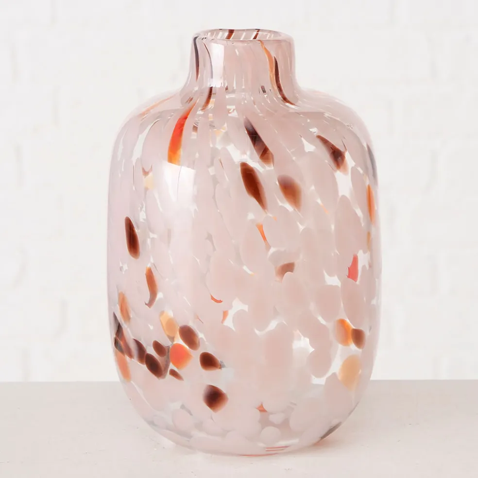 Vase en verre rose h18cm - Umea