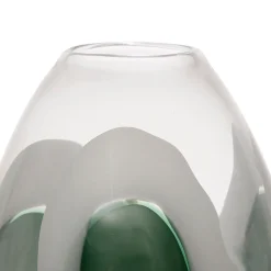 Vase en verre vert d20xh24cm - Eucalyptus