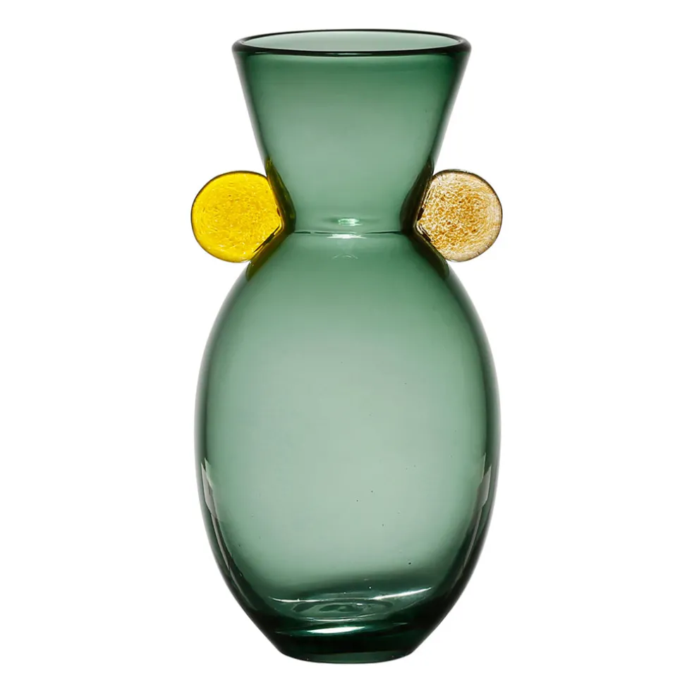 Vase en verre vert h28.5cm - Pop'S