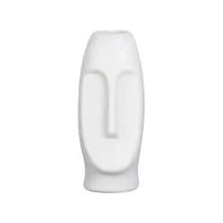 Vase Face Blanc 6X5.5Xh13.5Cm Gres
