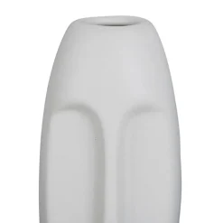Vase Face Blanc 6X5.5Xh13.5Cm Gres