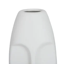 Vase Face Blanc 10X9.5Xh24Cm Gres