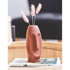 Vase Face Terracotta 6X5.5Xh13.5Cm Gres