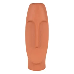 Vase face visage terracotta en grès