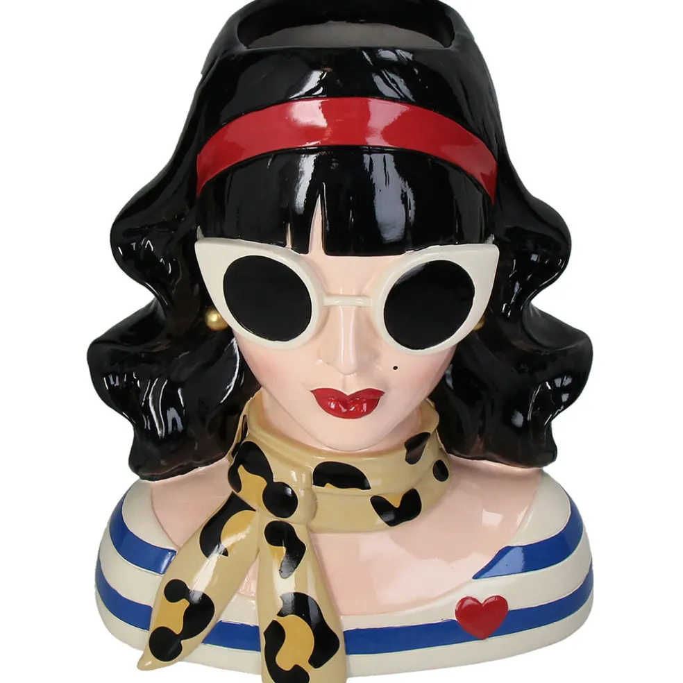 Vase femme brune multicolore h28cm