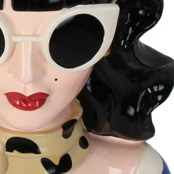 Vase femme brune multicolore h28cm