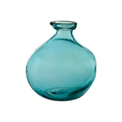 Vase gali turquoise d16xh18cm verre recyclé