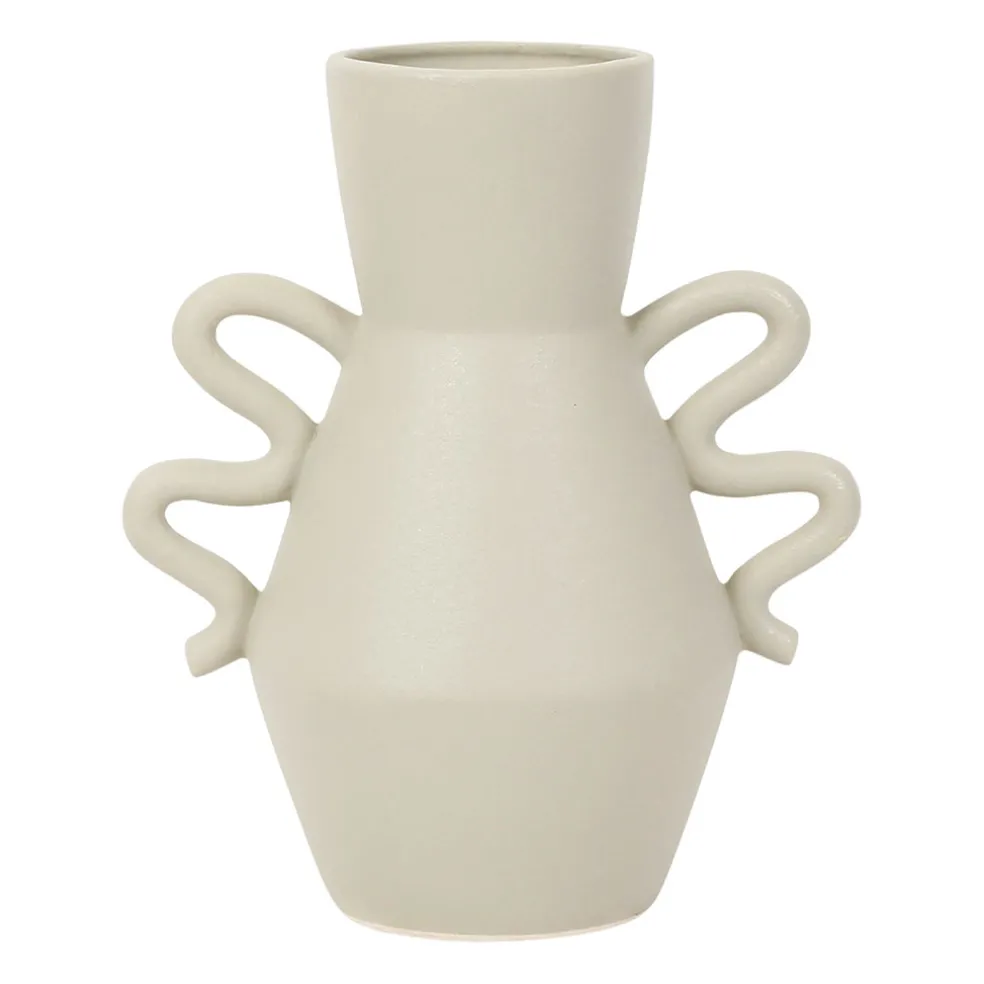 Vase gris en grès -blue sand