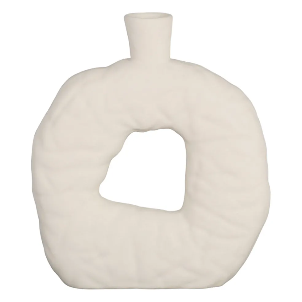 Vase organique en grès beige h25cm - Greeka