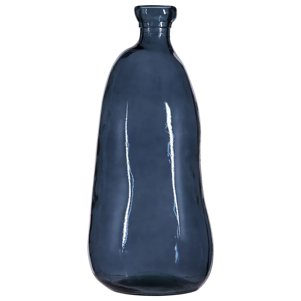 Vase organique en verre recyclé bleu d34xh73cm - Simplicity