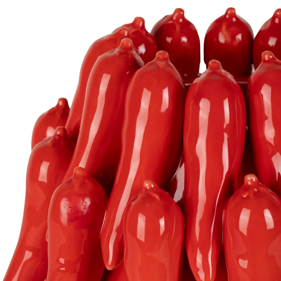 Vase Piment en dolomite rouge h18cm