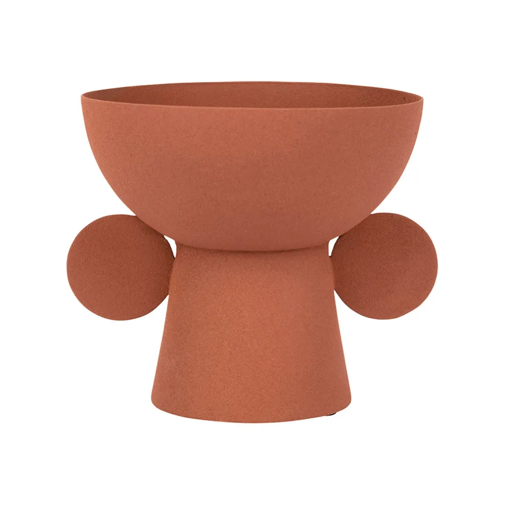 Vase pour fleur séchée en fer terracotta - terre brulée