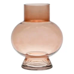 Vase rond brun en verre - madeira