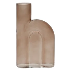 Vase soliflore fumé en verre - blue sand