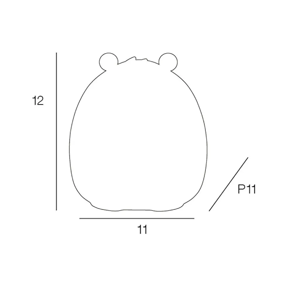 Veilleuse lumineuse led panda en abs blanc h12cm