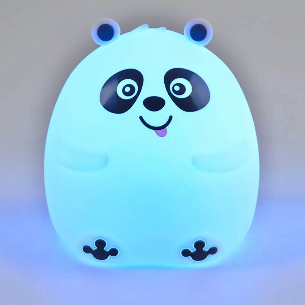 Veilleuse lumineuse led panda en abs blanc h12cm
