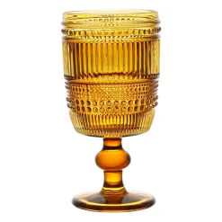 Verre à pied en verre ambre 30cl - strie