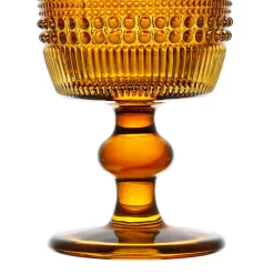 Verre à pied en verre ambre 30cl - strie