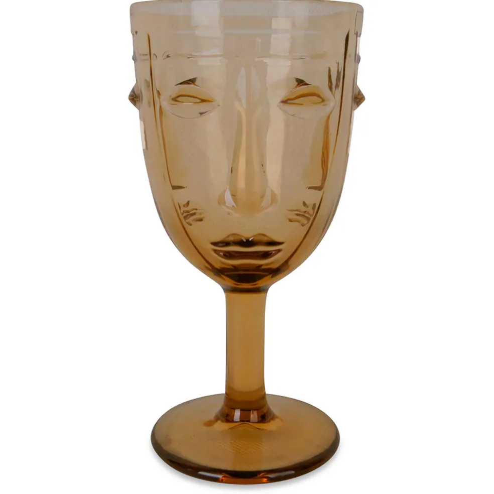 Verre à pied visage ambre