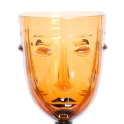 Verre à pied visage ambre