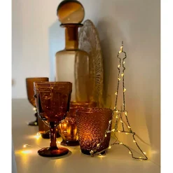 Verre à pied visage ambre