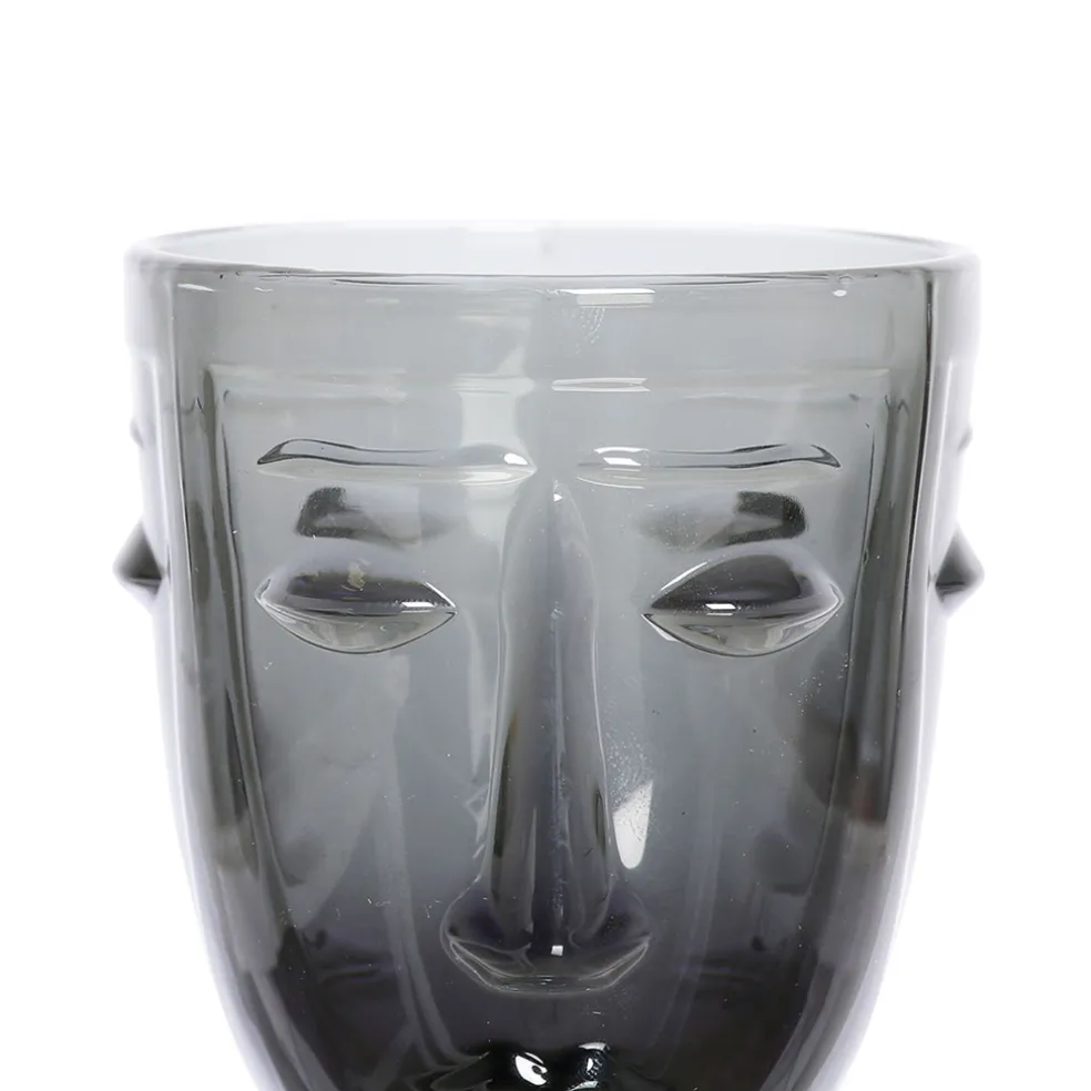Verre à pied visage noir
