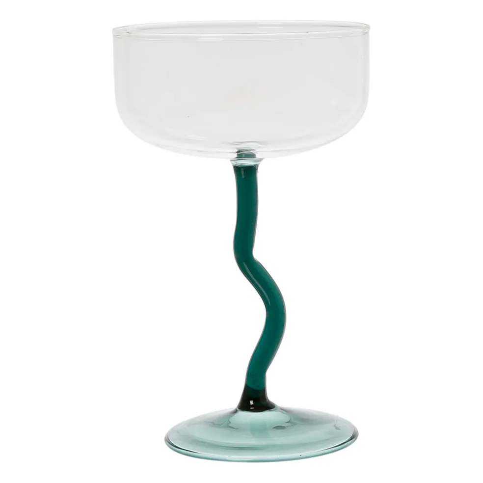 Verre a pied en verre emeraude - Funny