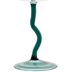 Verre a pied en verre emeraude - Funny