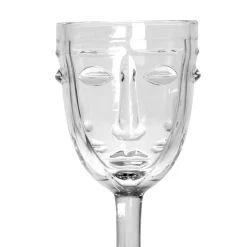 Verre a pied visage transparent - d8xh16.5cm