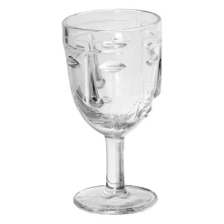 Verre a pied visage transparent - d8xh16.5cm