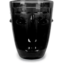 Verre gobelet visage noir